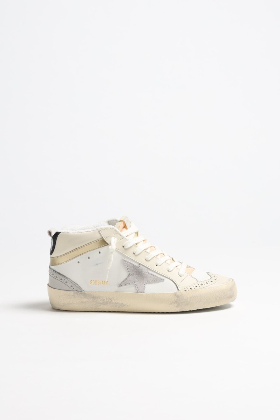 Chaussures Golden Goose | Baskets Mid Star En Ivoire/Lilas/Or