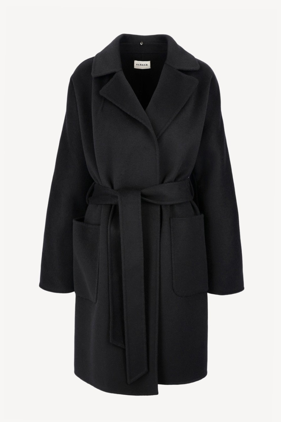 Vetements P.A.R.O.S.H. | Manteau Avec Ceinture Leak En Noir