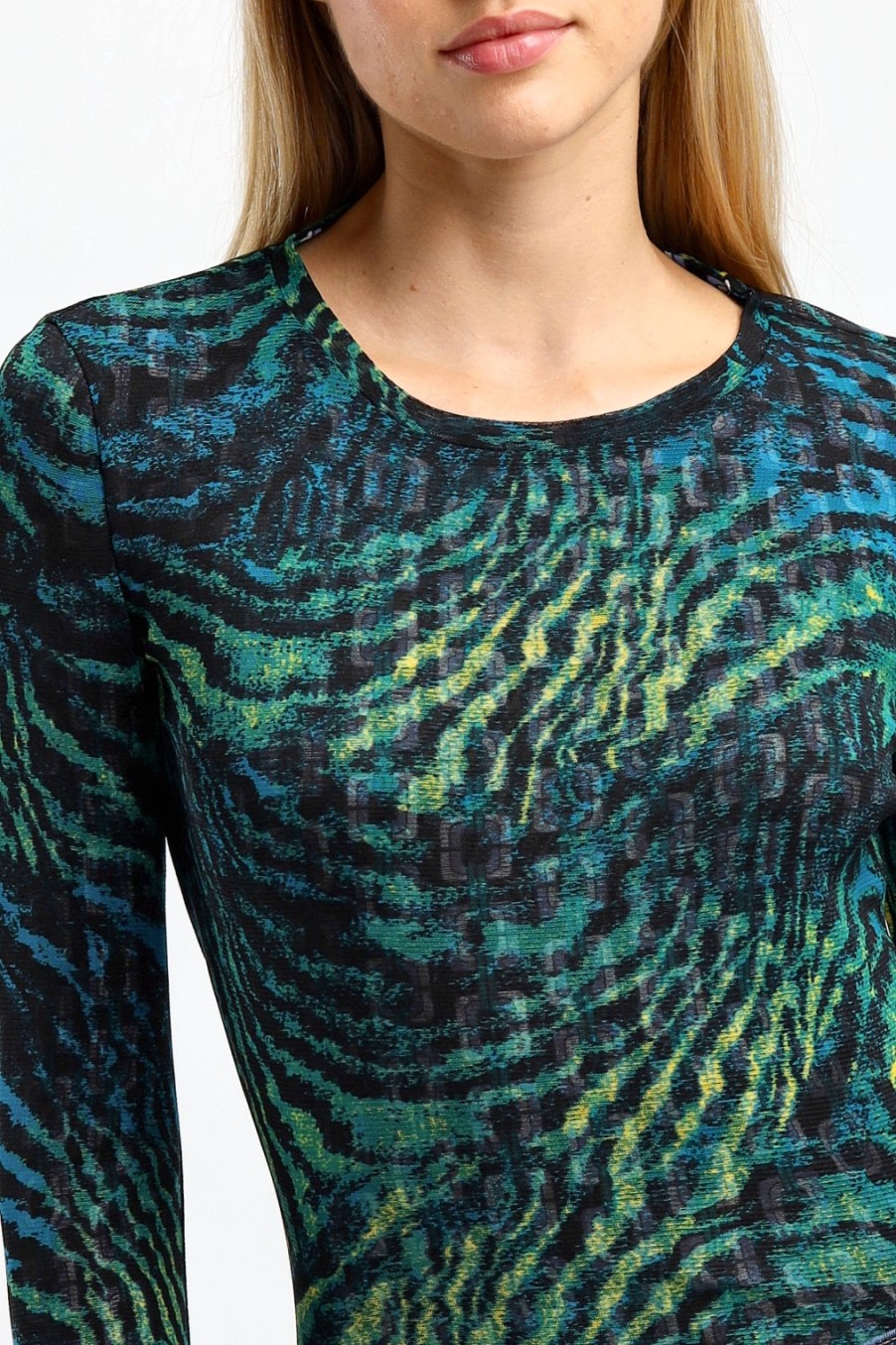 Vetements Diane von Furstenberg | T-Shirt Long Logan En Bleu Moire