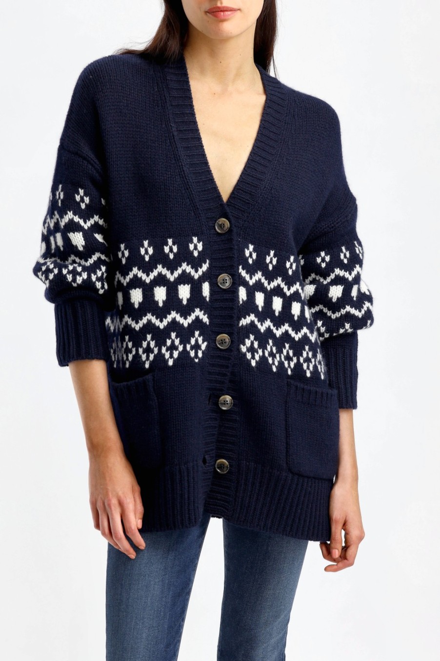 Vetements Lisa Yang | Cardigan Greyson En Navy/Creme