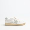 Chaussures Golden Goose | Baskets Ballstar En Blanc/Glace/Argent