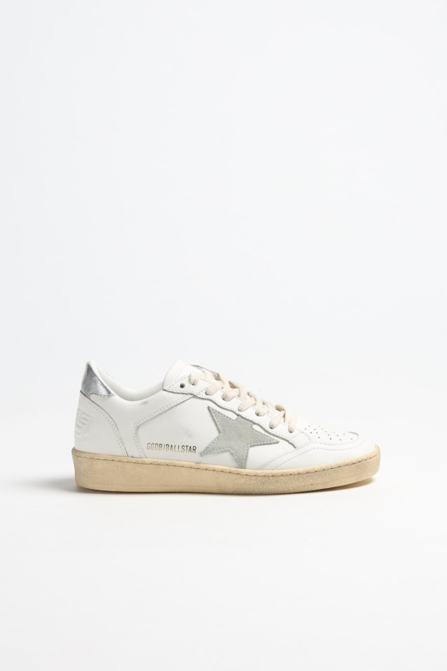 Chaussures Golden Goose | Baskets Ballstar En Blanc/Glace/Argent