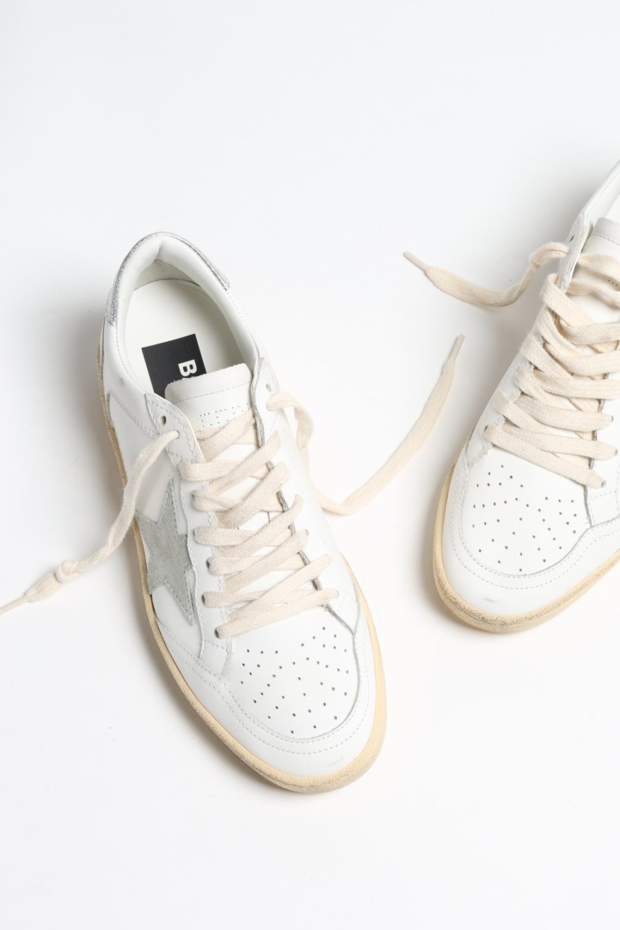 Chaussures Golden Goose | Baskets Ballstar En Blanc/Glace/Argent