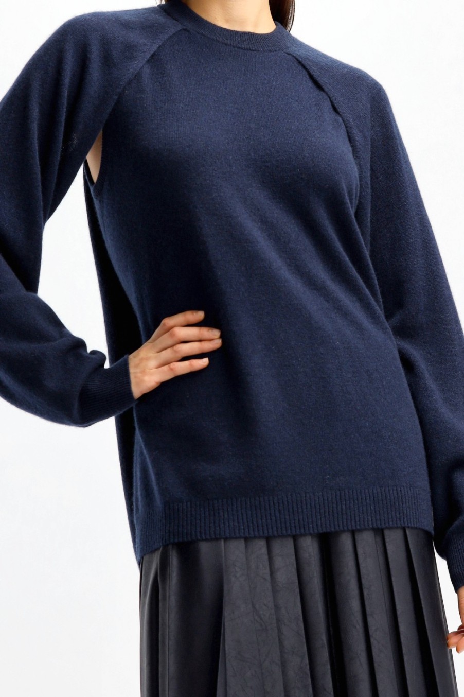 Vetements Tibi | Pull En Cachemire Easy Cozy En Marine
