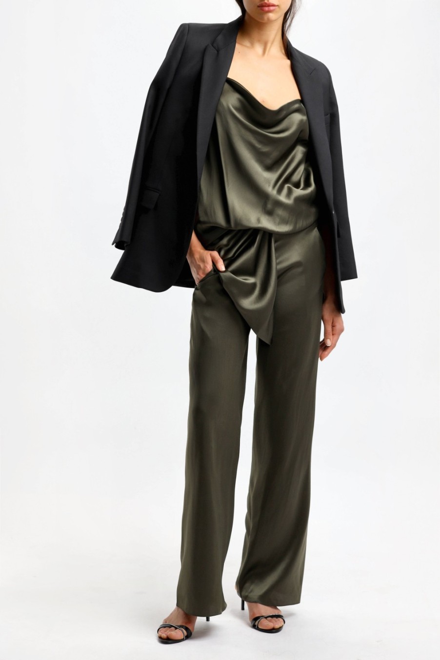 Vetements Christopher Esber | Pantalon En Soie Bias En Seaweed