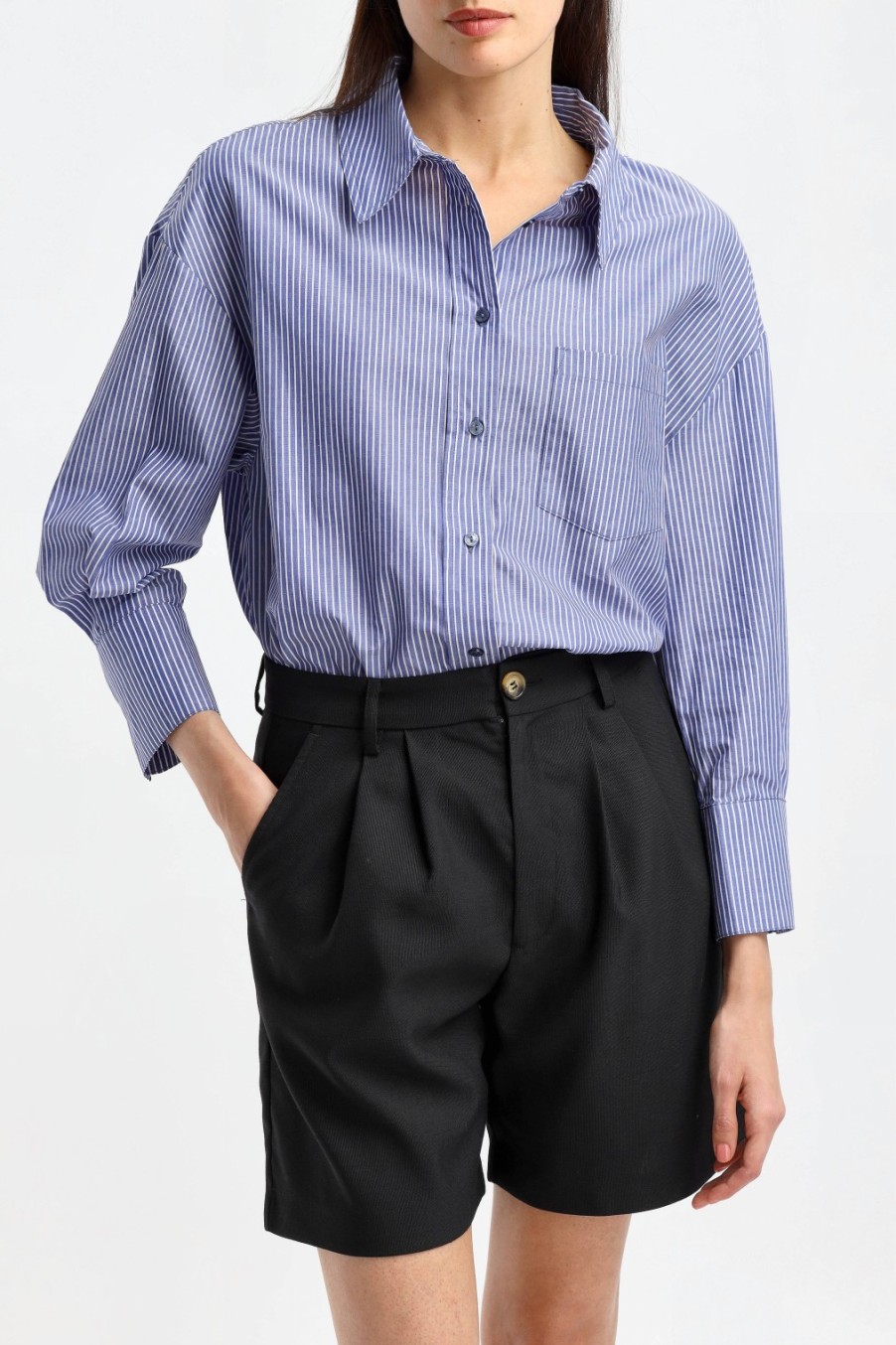 Vetements Anine Bing | Blouse Mika En Bleu/Blanc