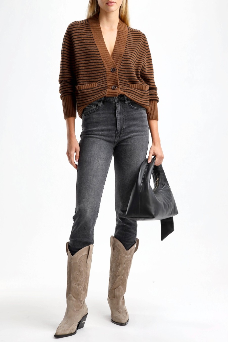 Vetements Allude | Cardigan En Camel/Noir