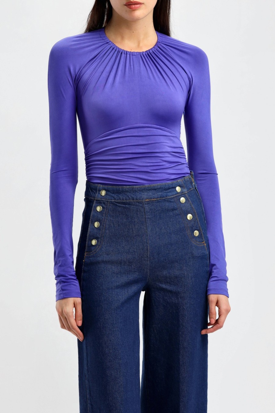 Vetements Victoria Beckham | T-Shirt A Manches Longues En Iris Blue