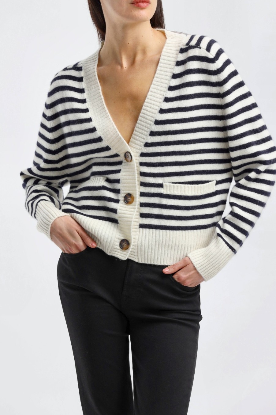 Vetements Ladneri | Cardigan Stripes En Noir Et Blanc