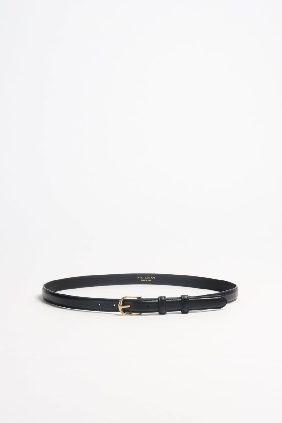 Accessoires Nili Lotan | Ceinture Jane Shiny Brass En Noir