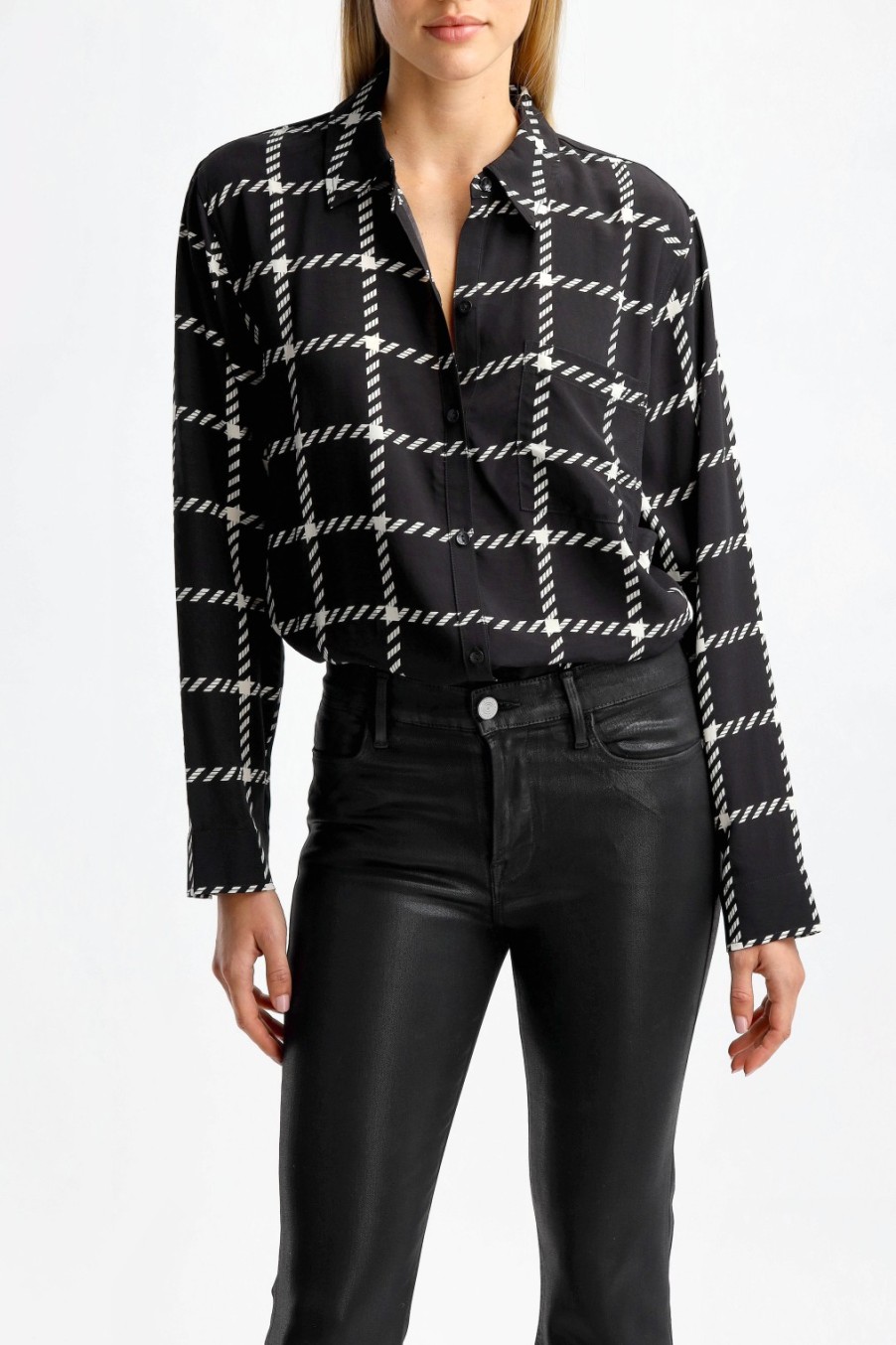 Vetements Anine Bing | Blouse Aspen En Noir Et Blanc