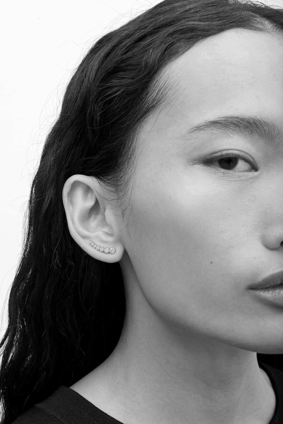 Bijoux Sophie Bille Brahe | Boucle D'Oreille Petite Croissant Gauche En Or Jaune