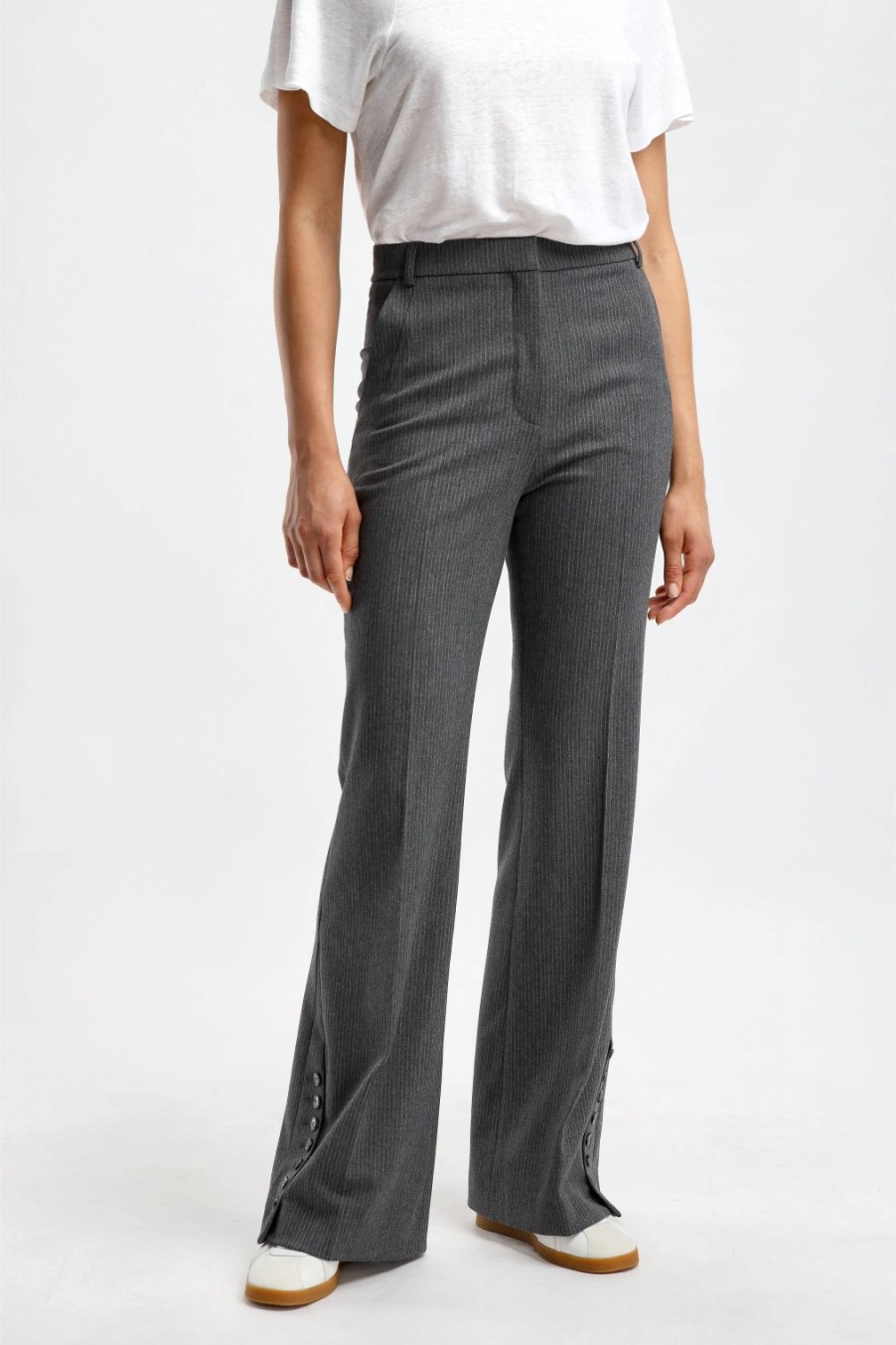 Vetements Lala Berlin | Pantalon Pinka A Rayures Anthracite