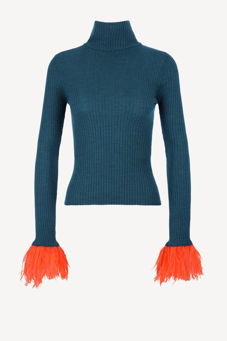 Vetements La Double J | Pull Feathers A Petrolio
