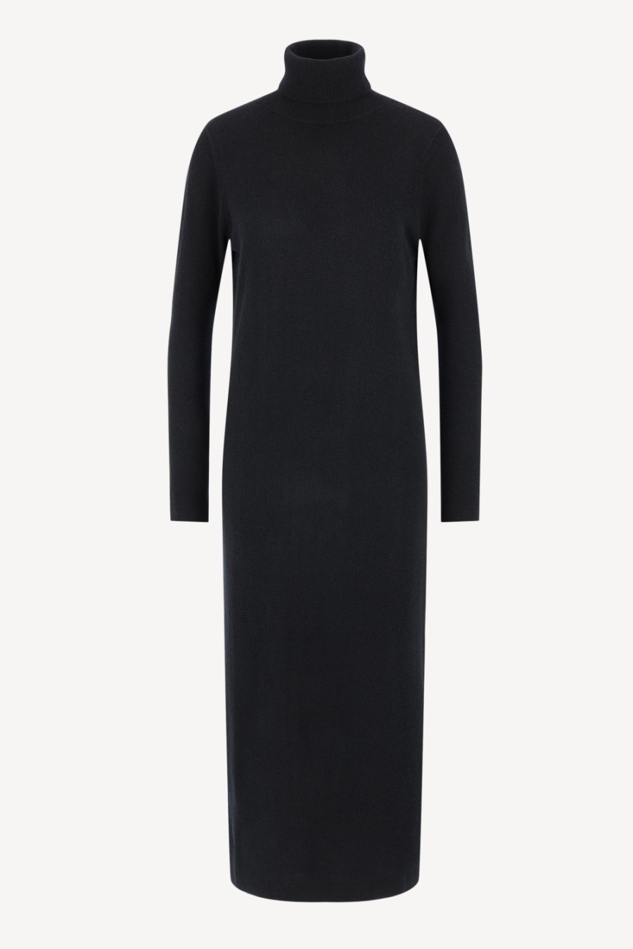 Vetements Allude | Robe En Tricot Noir Avec Col Roule