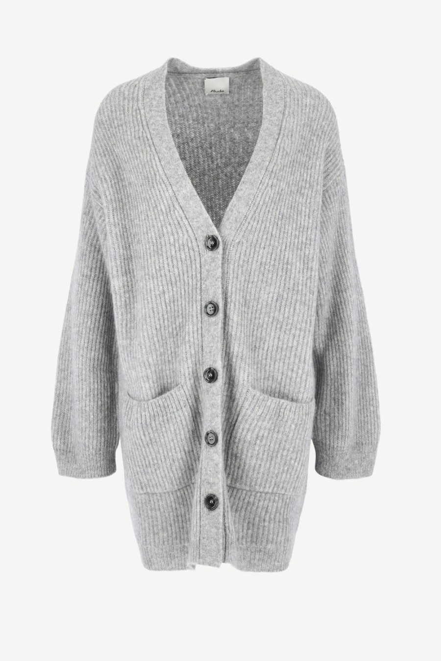 Vetements Allude | Cardigan Midi En Gris Clair