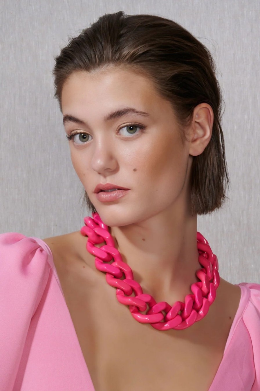 Bijoux Vanessa Baroni | Chaine Big Flat Chain En Rose