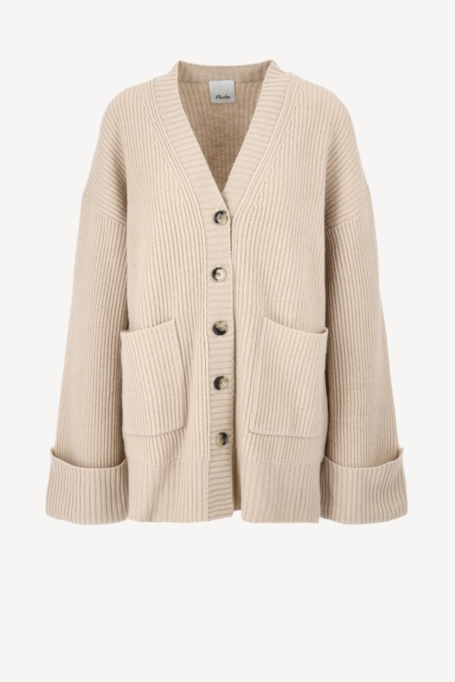 Vetements Allude | Cardigan Midi En Beige Clair