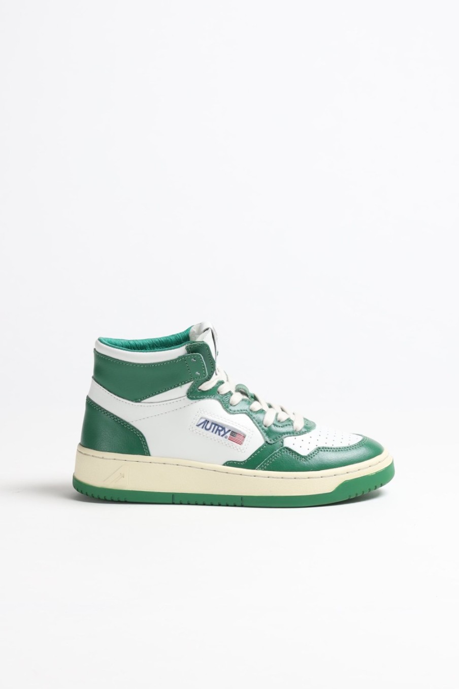 Chaussures Autry | Baskets Bicolor Up Mid En Blanc/Vert