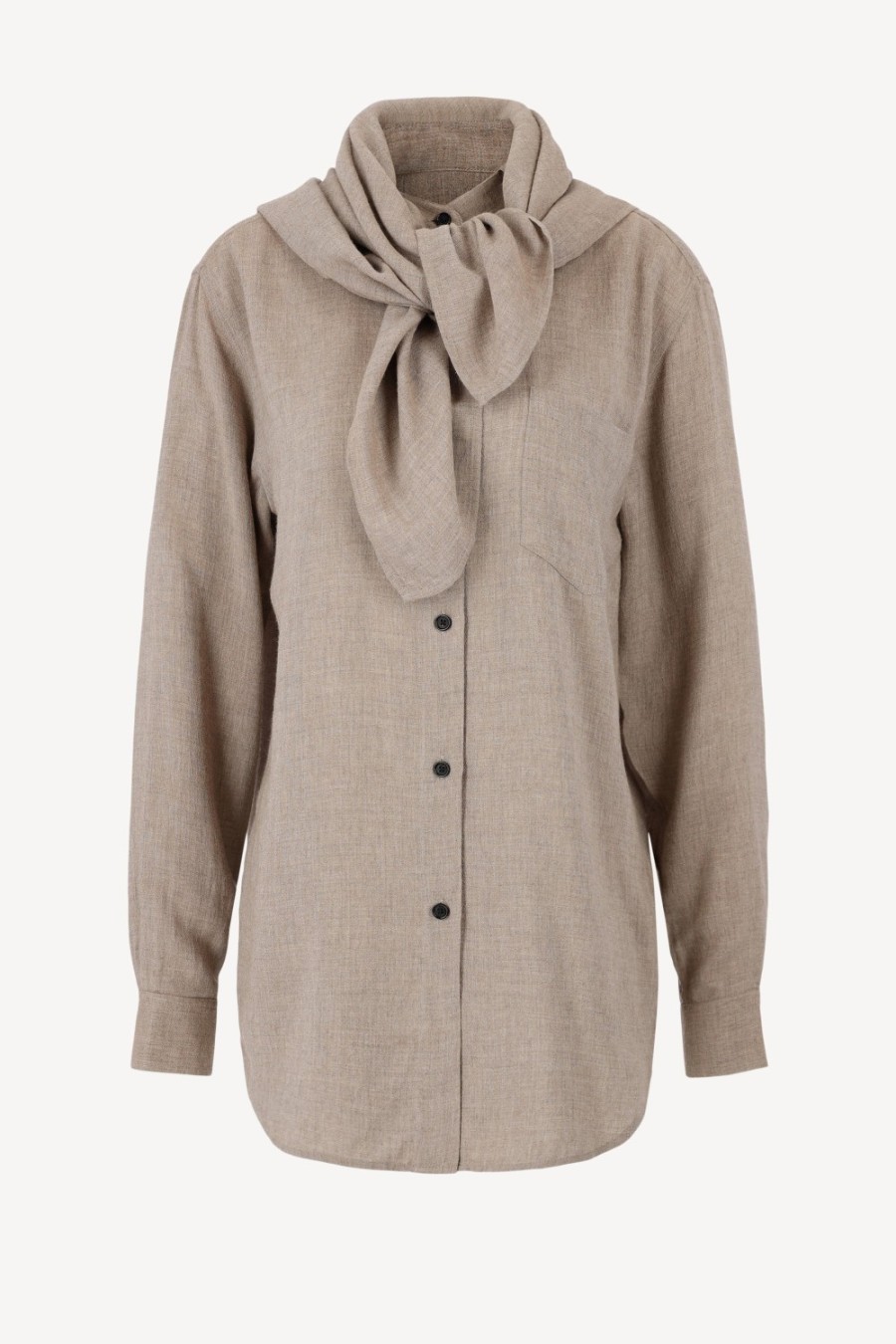Vetements Toteme | Blouse Scarf-Collar En Marron Clair