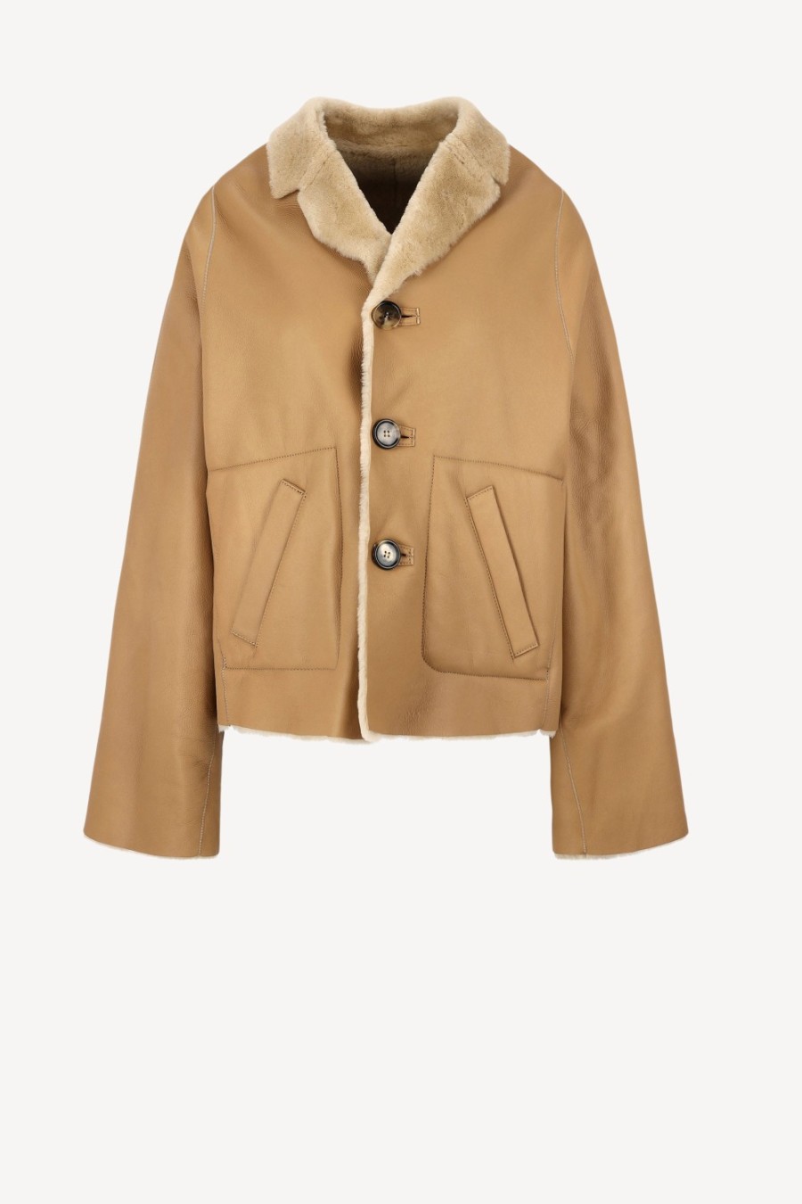 Vetements Marni | Veste Reversible En Shearling Wheat