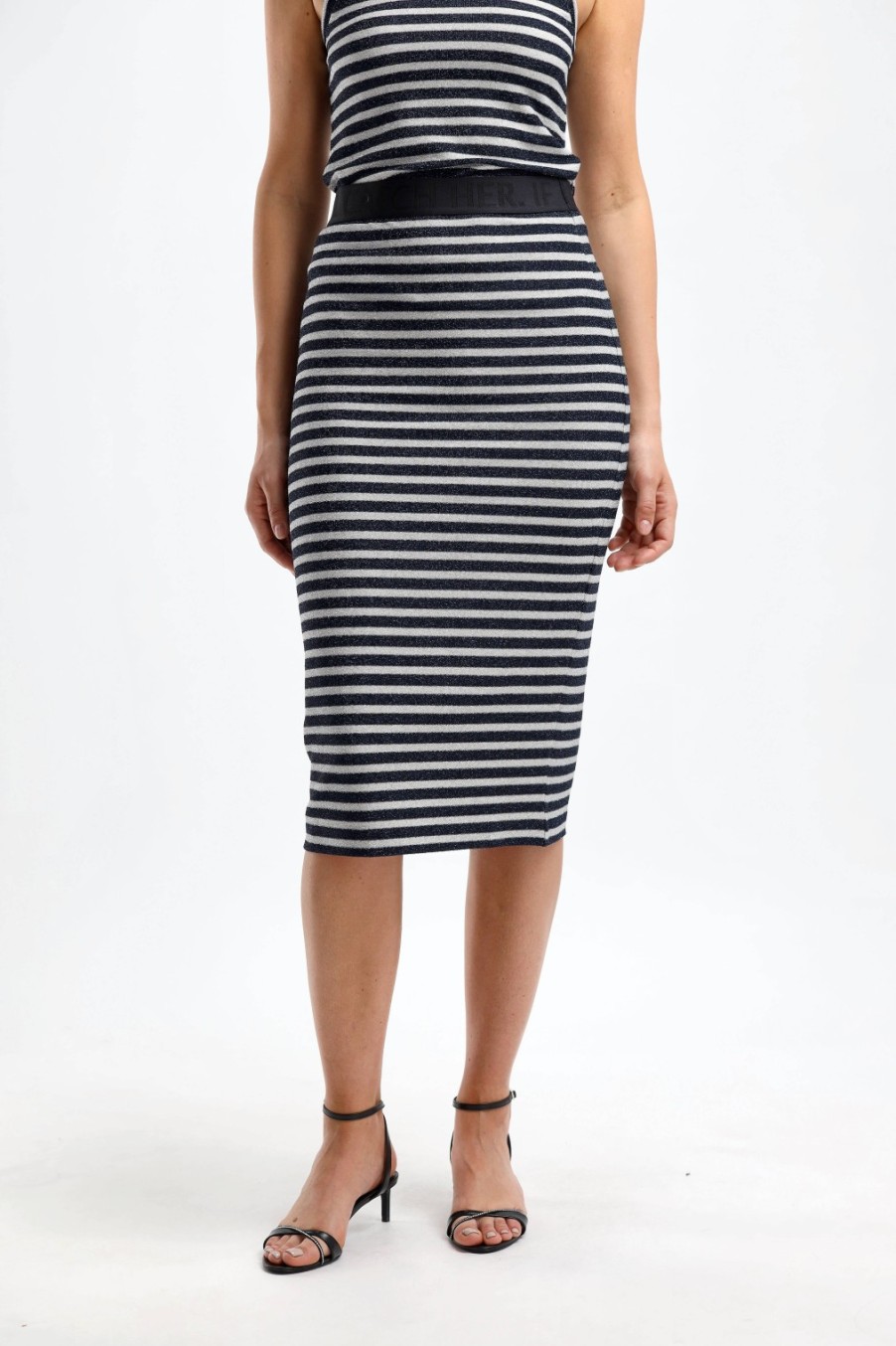 Vetements Dorothee Schumacher | Jupe Endless Dans Navy/Silver