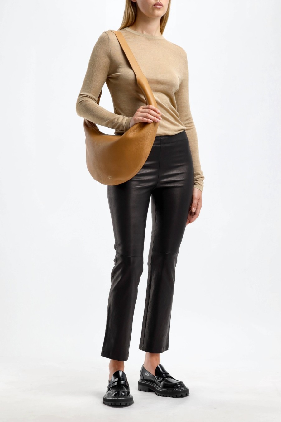 Vetements Stouls | Pantalon En Cuir Jp Twenty En Mazout Noir