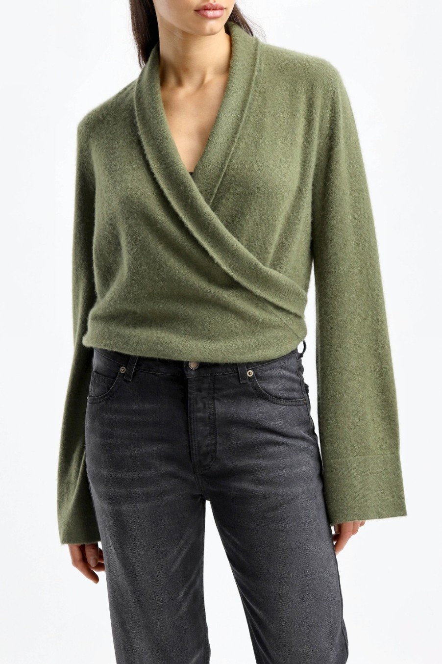 Vetements Frenckenberger | Cardigan Short Cross En Vert