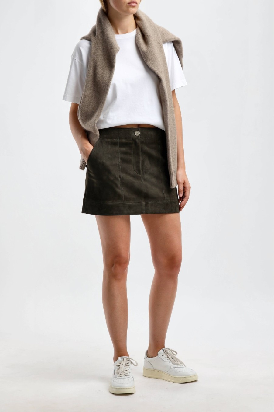 Vetements Stouls | Jupe En Daim Linette In Saxo