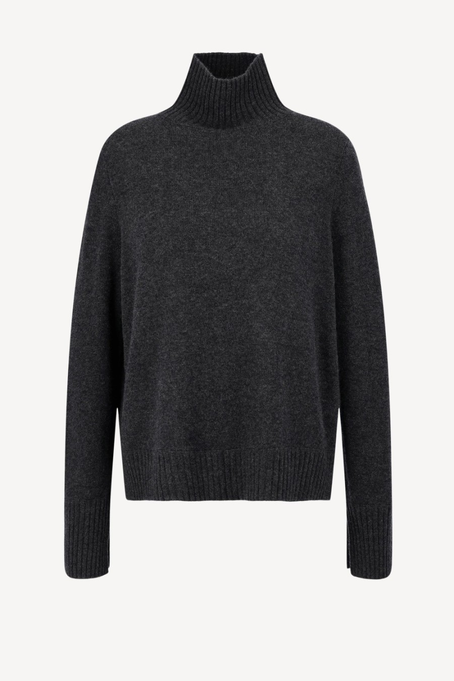 Vetements Allude | Pull A Col Roule Gris Fonce
