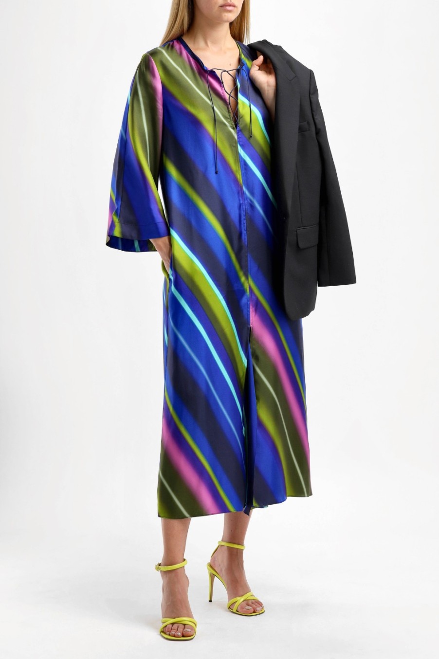 Vetements Dorothee Schumacher | Robe Caftan Citylight A Rayures Colorees