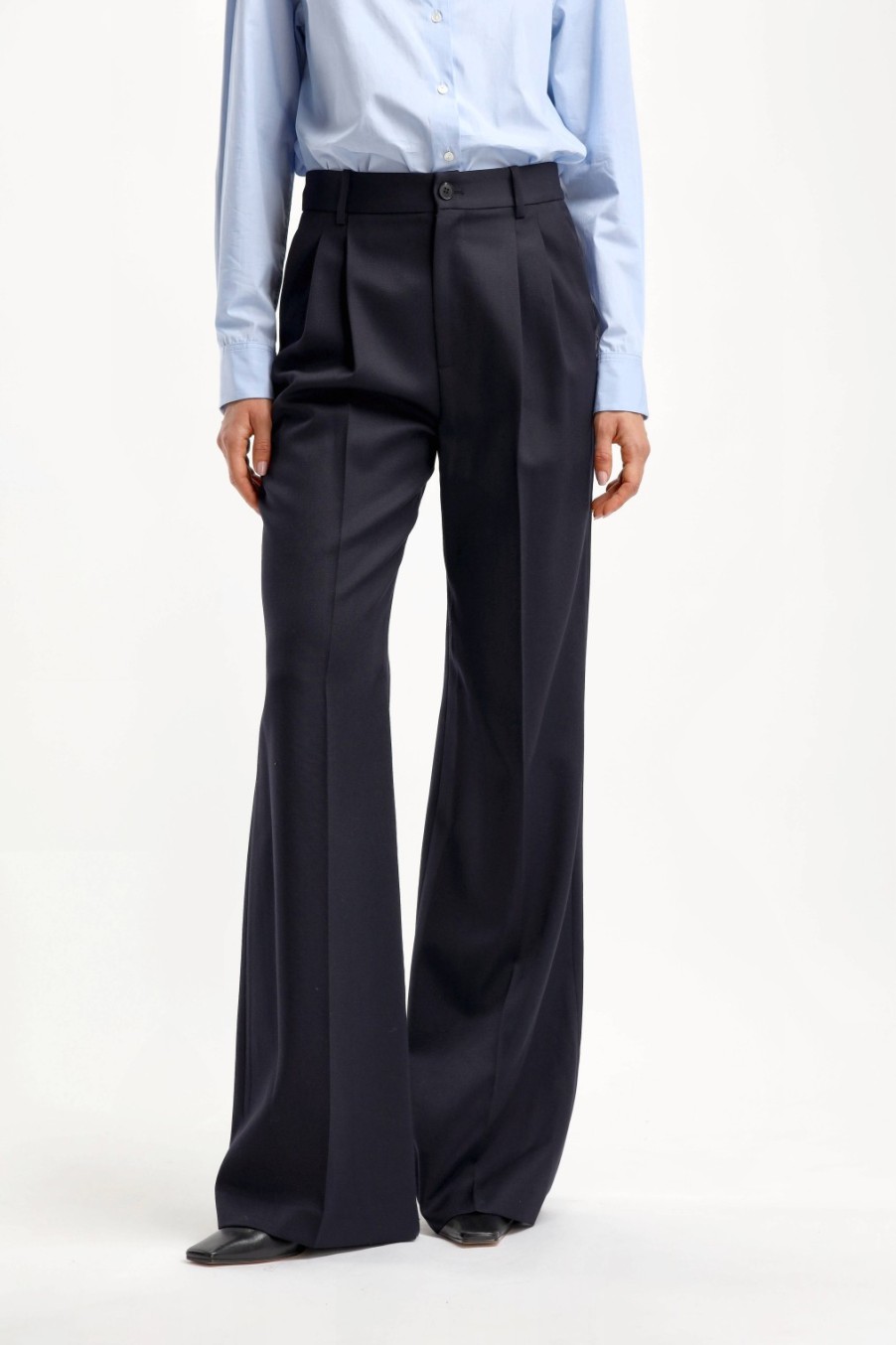 Vetements Nili Lotan | Pantalon Flavie En Marine Fonce