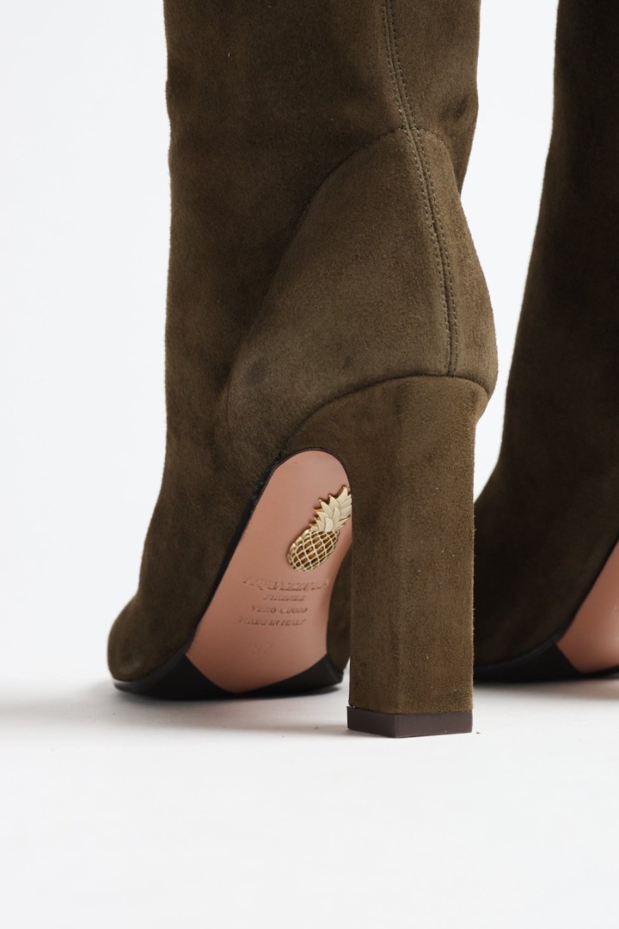 Chaussures Aquazzura | Boots Manzoni Suede In Moss Green