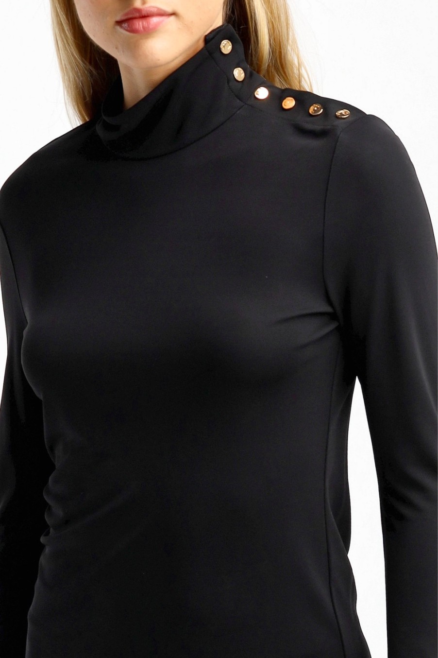 Vetements Tory Burch | Pull-Over Jersey Button En Noir