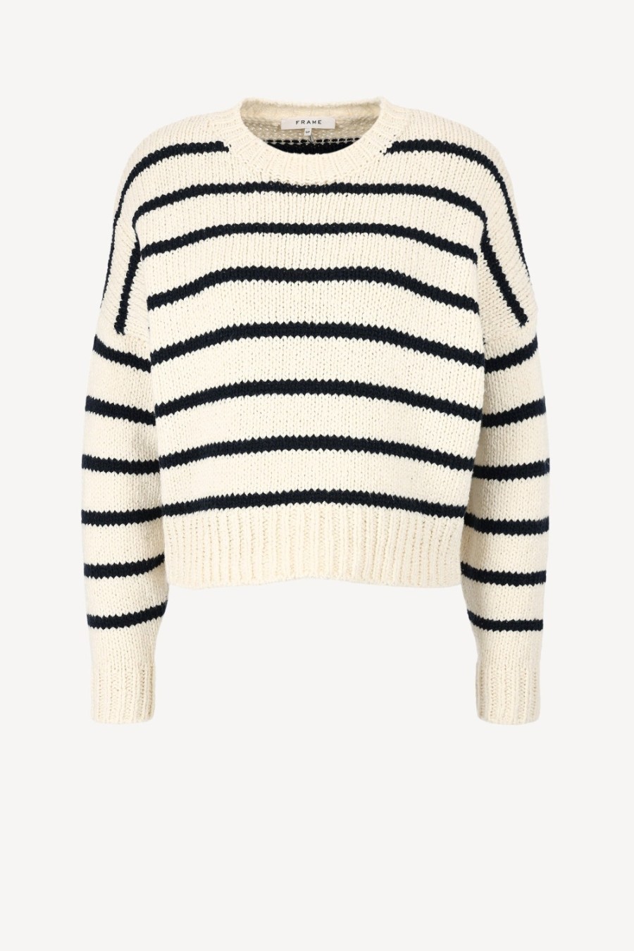 Vetements Frame | Pull Crop Crew En Bleu Marine