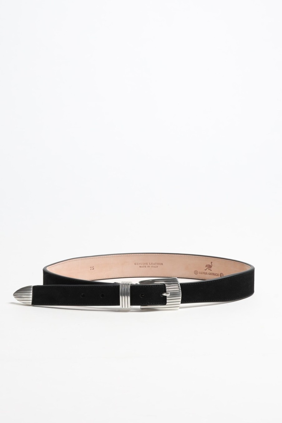 Accessoires Silver Ostrich | Ceinture Rodeo Suede En Noir