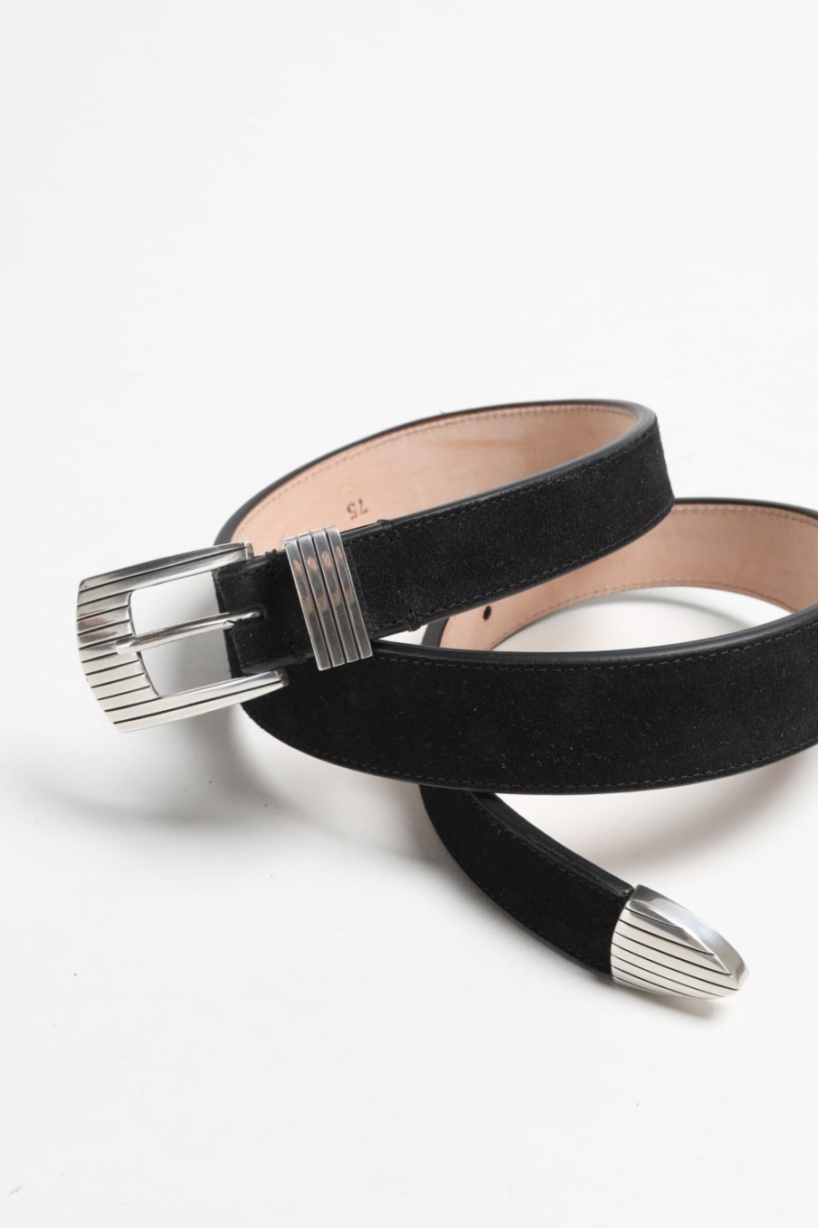 Accessoires Silver Ostrich | Ceinture Rodeo Suede En Noir