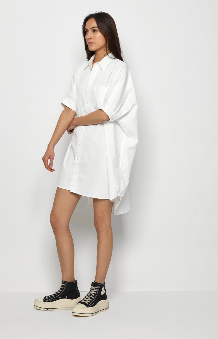 Vetements R13 | Robe Oversized Boxy Button Up En Blanc