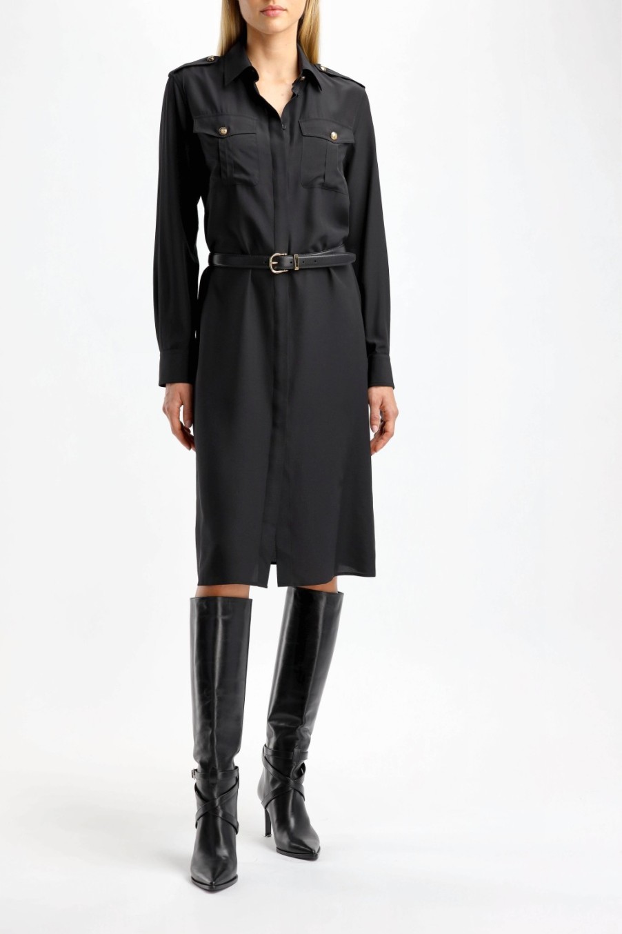 Vetements Nili Lotan | Robe En Soie Noire Adelaide