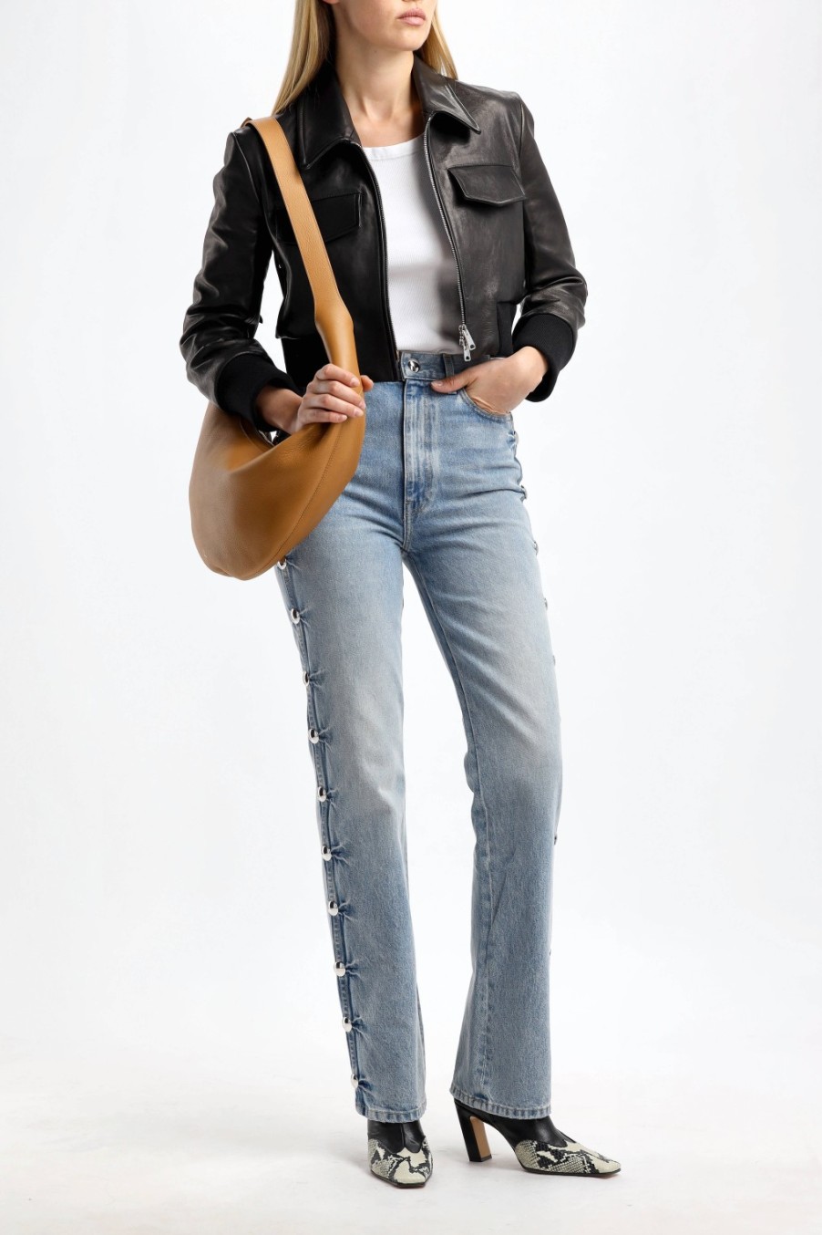 Vetements Khaite | Veste En Cuir Hector En Noir