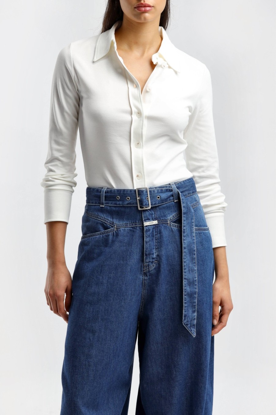Vetements Closed | Blouse Fitted En Ivoire