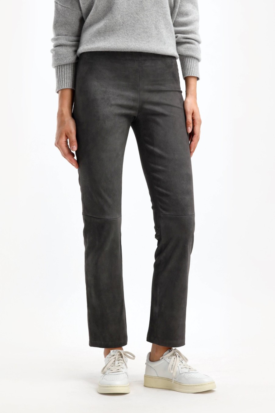 Vetements Stouls | Pantalon En Cuir Velours Jp Twenty A Chartreux