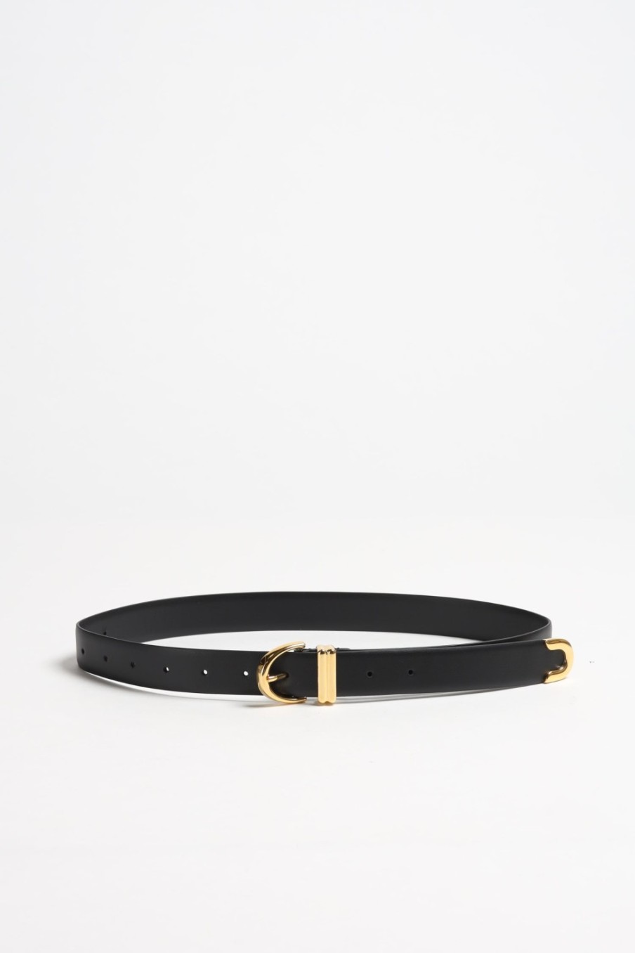 Accessoires Khaite | Ceinture Bambi Skinny En Noir/Or