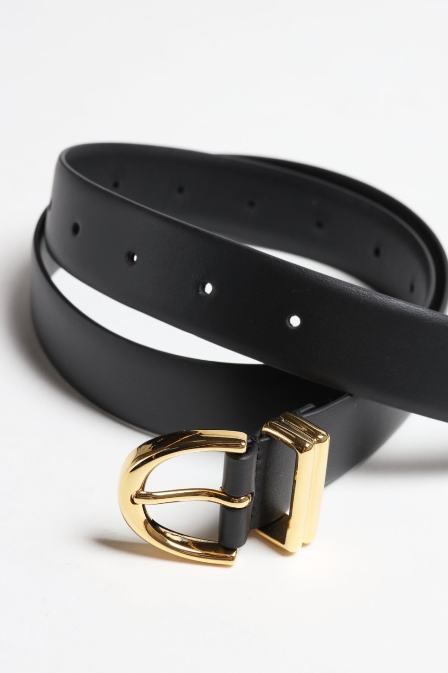 Accessoires Khaite | Ceinture Bambi Skinny En Noir/Or