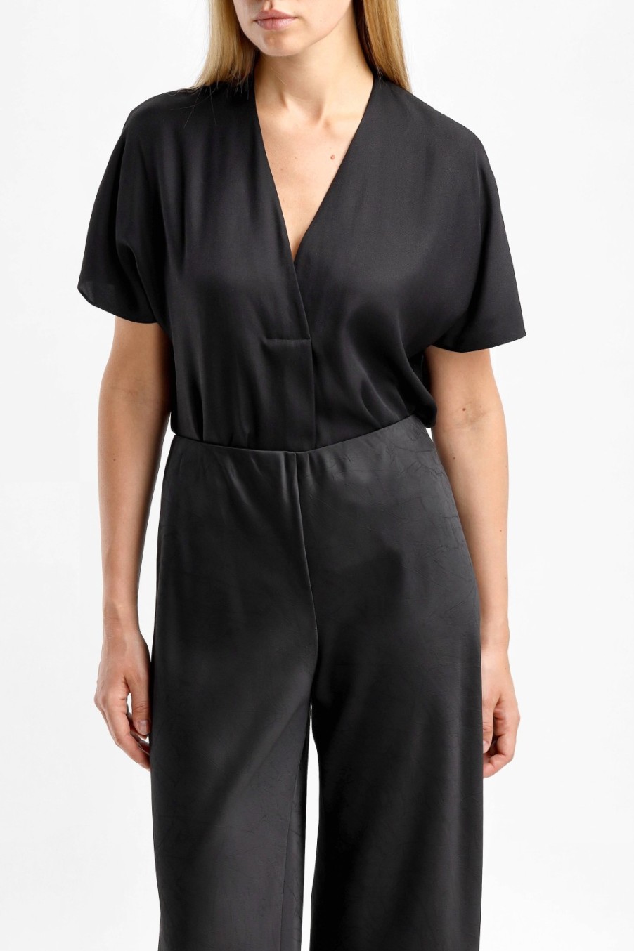 Vetements Vince | Blouse A Col En V Noire