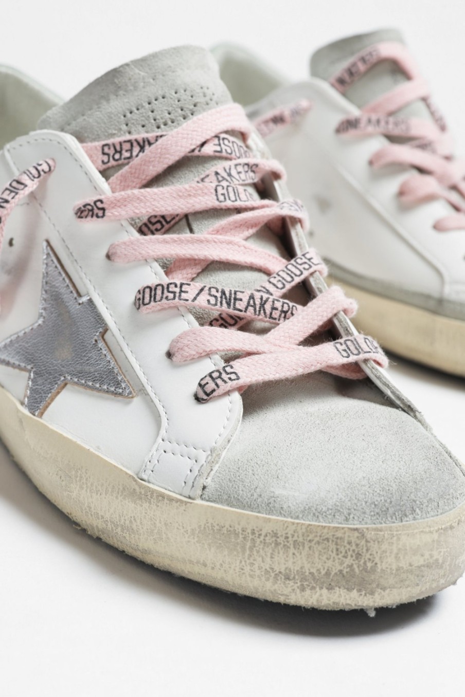 Chaussures Golden Goose | Baskets Superstar En Blanc/Glace/Argent