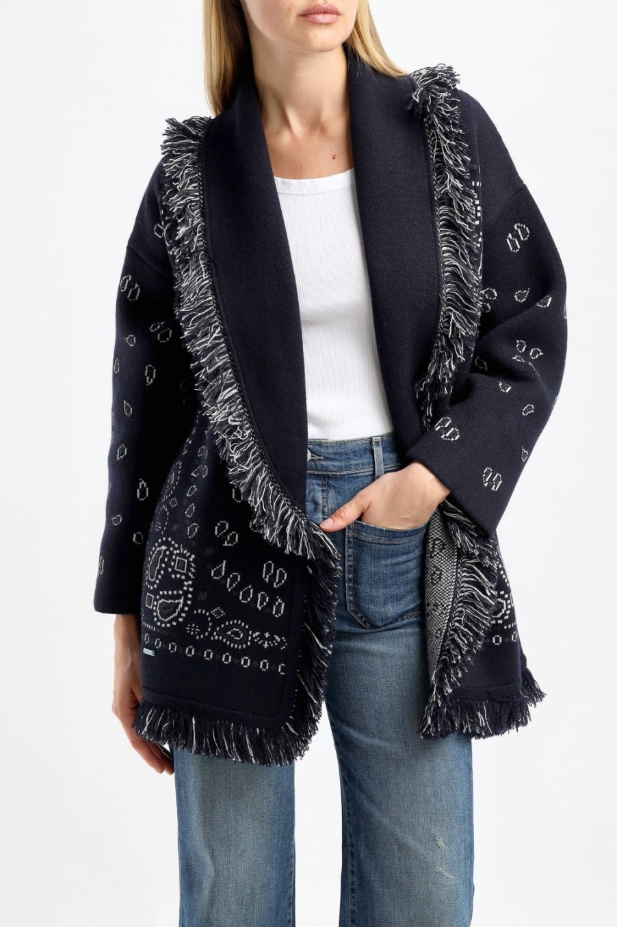 Vetements Alanui | Cardigan Bandana Jacquard In Midnight Blue