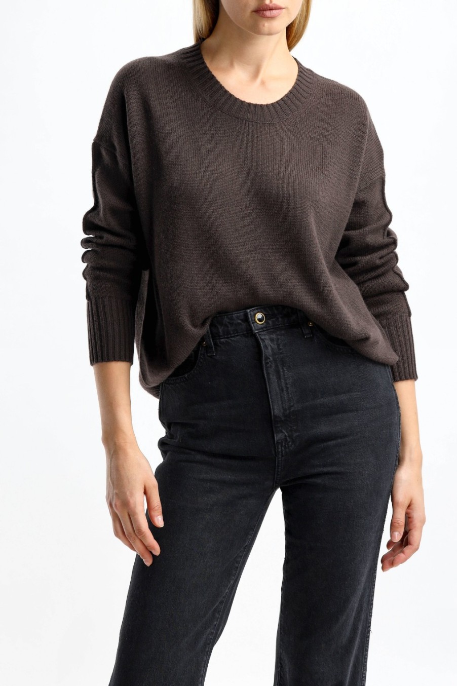 Vetements Allude | Pull Ras Du Cou En Marron