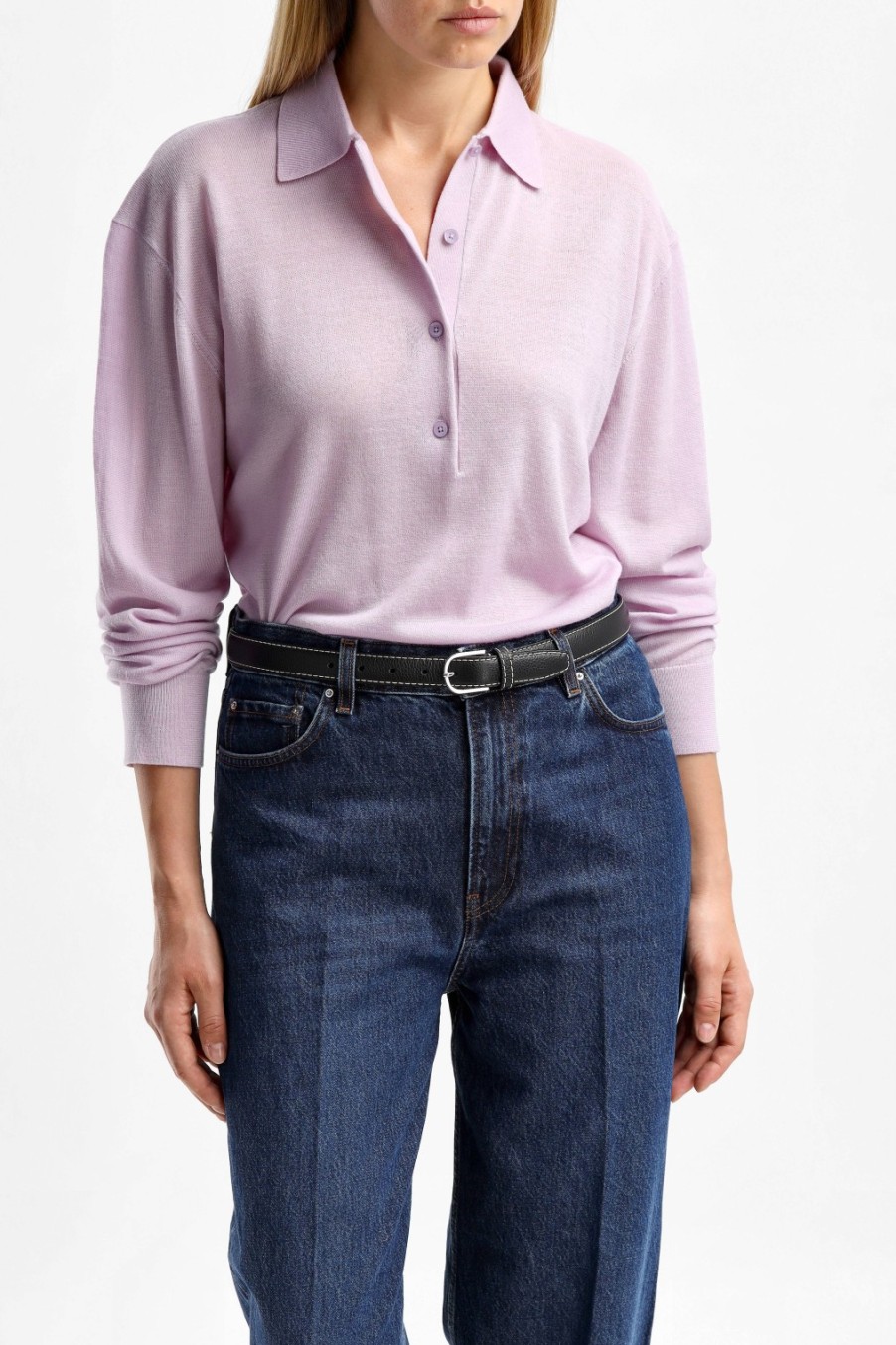 Vetements Toteme | Pullover Merino Polo En Lilas