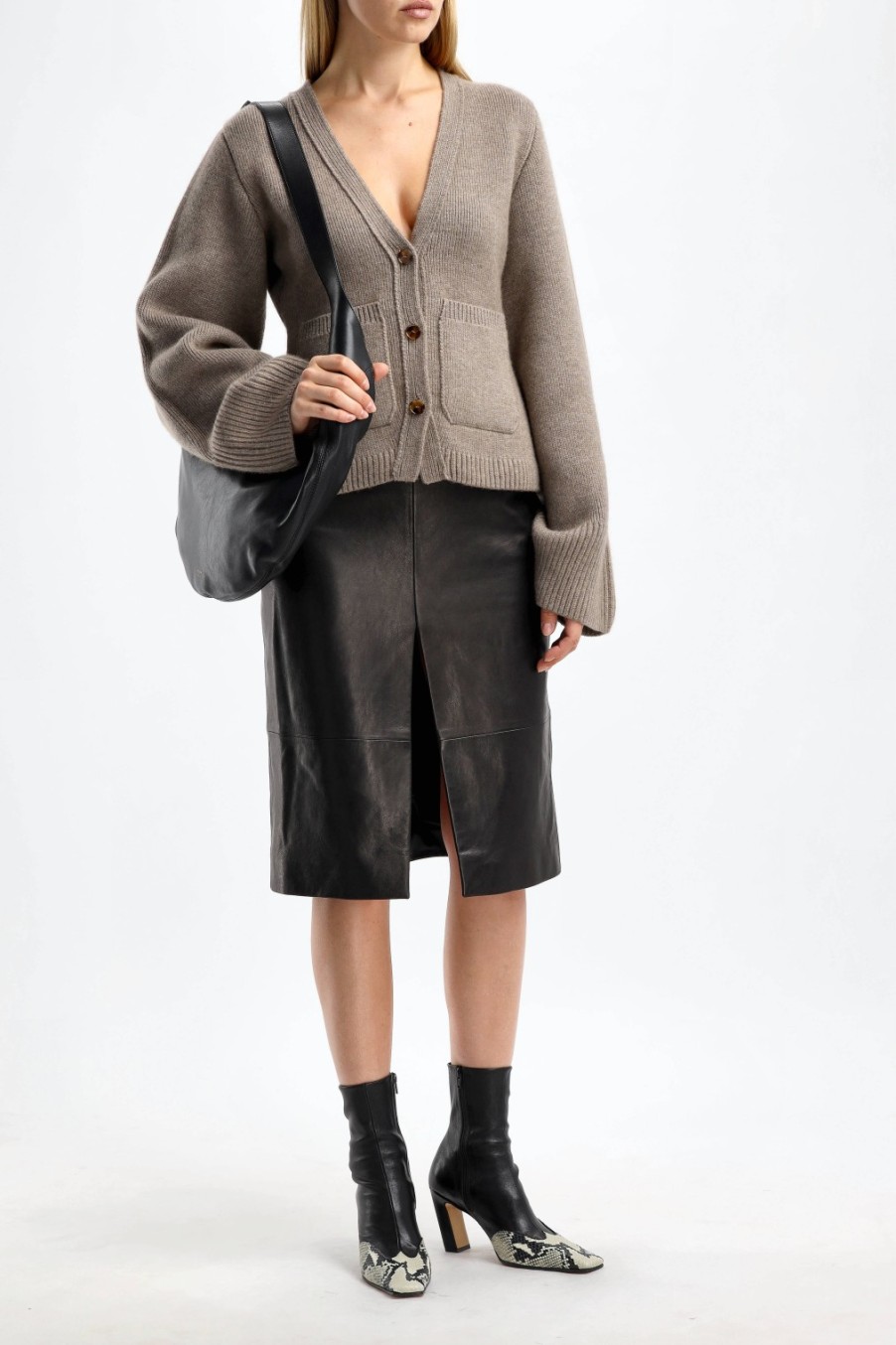 Vetements Khaite | Jupe En Cuir Fraser En Noir